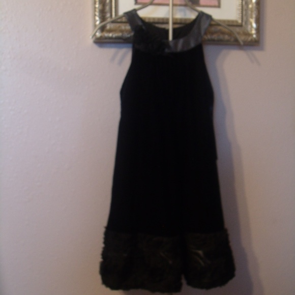 Black/ Gray Velevt and Tulle Dress NWT